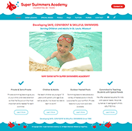 Super Swimmers Academy lessons website designer